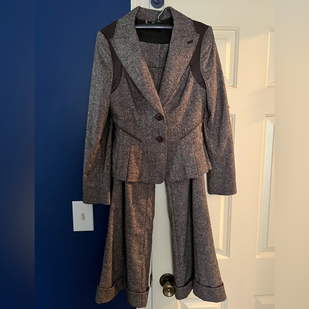 bebe Gray and Brown Women's Jacket & Coat Set